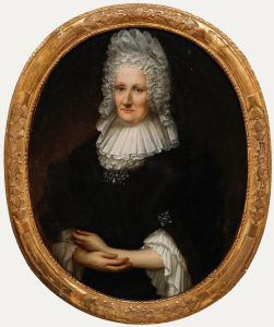 Johannes Vollevens I - 1709 Oil, Portrait of a Lady in Ruffled Lace