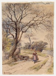 Bowden - 19th Century Watercolour, On the Winding Path