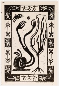 Lorella Bianco - 2025 Linoprint, Death of an Apple II