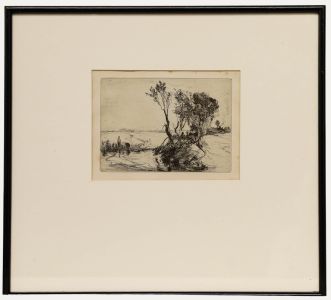 Oliver Hall - 1895 Etching, By the River