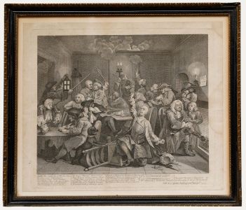 William Hogarth - 1735 Engraving, A Rake's Progress: The Gaming House