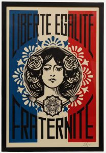 Shepard Fairey - 2016 Lithograph, Liberté, Égalité, Fraternité