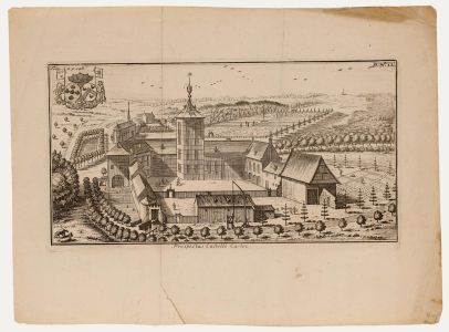Harrewijn after Bruyn - 18th Century Engraving, Prospectus Castelli Carloo