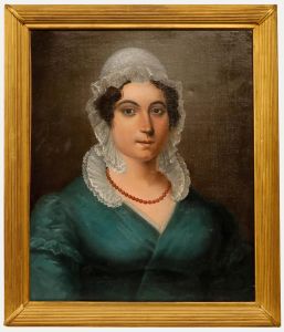 French School - Early 19th Century Oil, Lady with a Coral Necklace