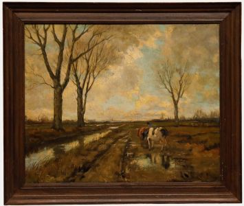 A. Lenning - Framed Late 19th Century Oil, Heading Out to Pasture
