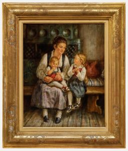 Hrvoj Melkus (1924-2007) - 20th Century Oil, Mother & Children