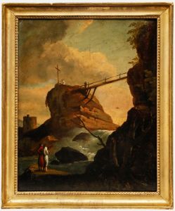 Early 19th Century Oil - Religious Landscape with Figures
