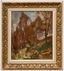 Attributed to Thomas Hamilton Crawford - Early 20th Century Oil, An Autumn Walk