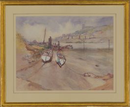 William Eyre (1891-1979) - Signed and Framed Watercolour, Beached Boats