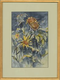 John Lancaster - 20th Century Watercolour, Sunflowers In A Field