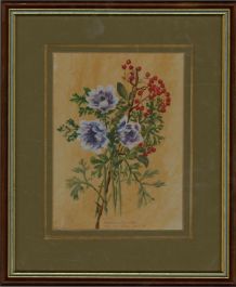 R.J. Hearn - Signed & Framed 1996 Oil, Anemones & Pyracantha