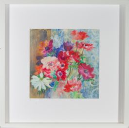 John Ivor Stewart PPPS (1936-2018) - 20th Century Acrylic, Red Flowers