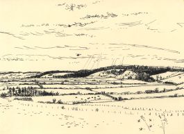Paul Sharp - Mid 20th Century Pen and Ink Drawing, Landscape