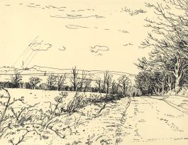Paul Sharp - Mid 20th Century Pen and Ink Drawing, Landscape with Path