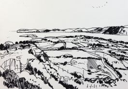 Paul Sharp - Mid 20th Century Pen and Ink Drawing, Landscape