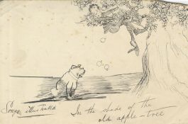 Late 19th Century Pen and Ink Drawing - In the Shade of the Apple Tree