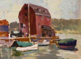 Harry Riley R.I. - Early 20th Century Oil, On the Water's Edge