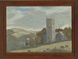 Ronald A. Broad - Mid 20th Century Oil, Church on the Hill