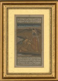 Framed 20th Century Watercolour - Indian Lovers