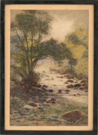 Goldsmith - Signed & Framed Early 20th Century Watercolour, Leaft River Bank