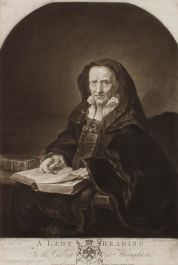 Richard Earlom (1743-1822) after Ferdinand Bol - 1775 Mezzotint, A Lady Reading