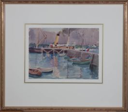 Maria Sophia Ludlow (1869-1951) - c.1925 Watercolour, Ferry at Iles de Lerins