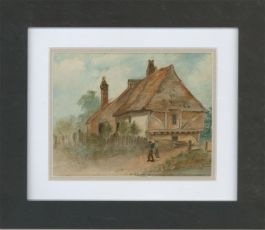 Framed 1897 Watercolour - The Old Cottage
