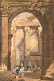 19th Century Watercolour - Historic Ruins
