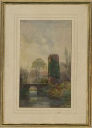 Robertson - Signed & Framed Early 20th Century Watercolour, The Ivy Tower