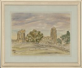 D. Rodney Halson - 1971 Watercolour, Croxden Abbey