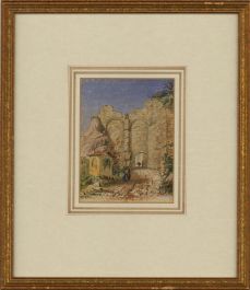 Framed Late 19th Century Watercolour - Continental Ruins