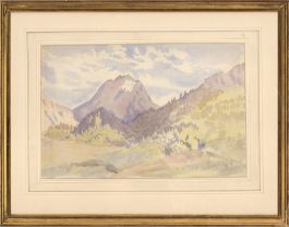 Mid 20th Century Watercolour - Summer Day in the Mountains