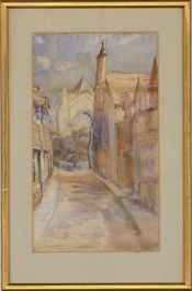 Framed Mid 20th Century Watercolour - Impressionist Street Scene