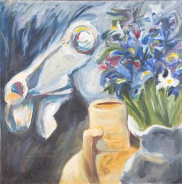 J. Thorndike - Signed Mid 20th Century Oil, Fluid Flowers