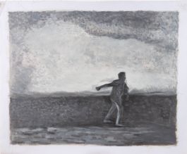 Pair of Contemporary Oils - Landscape Studies in Black and White