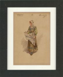 After William Charles Pitcher RI (1858-1925) - c.1917 Watercolour, Plymouth Girl