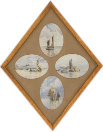 1932 Lithograph - Quartet Of Boats