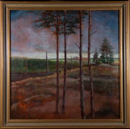 Emil Cardinaux (1877-1936) - Fine Framed 1931 Oil, The Train Tracks