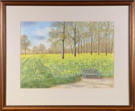 20th Century Pastel - The Park Bench
