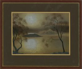 Framed Mid 20th Century Pastel - Misty Morning