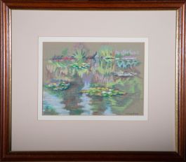 Rosemary Smith - 20th Century Pastel, Waterlilies at Cliveden