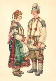 Fedorov Oleg (b.1959) - Signed 1996 Watercolour, Voronezh Province Attire