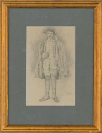 Early 20th Century Graphite Drawing - The Injured Soldier