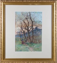 A. Wellwood Rattray ARSA (1849-1902) - Watercolour, Woman in Country Landscape