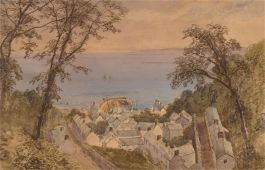 John Syer (1815–1885) - Mid 19th Century Watercolour, Cornish Coastal Town