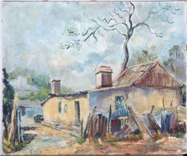 M. Redfern - 20th Century Oil, Village Scene