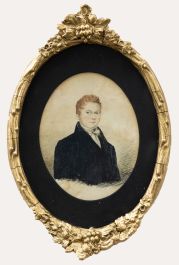 Framed Early 19th Century Watercolour - Portrait of John Harrington