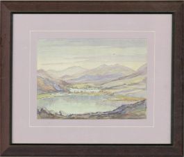 Iris O. Roberts - 2002 Watercolour, Mountains and Lake