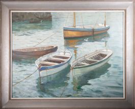 Framed Mid 20th Century Oil - Quiet Harbour