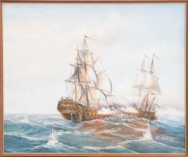 S. Harvey - 20th Century Acrylic, Clash of ships
